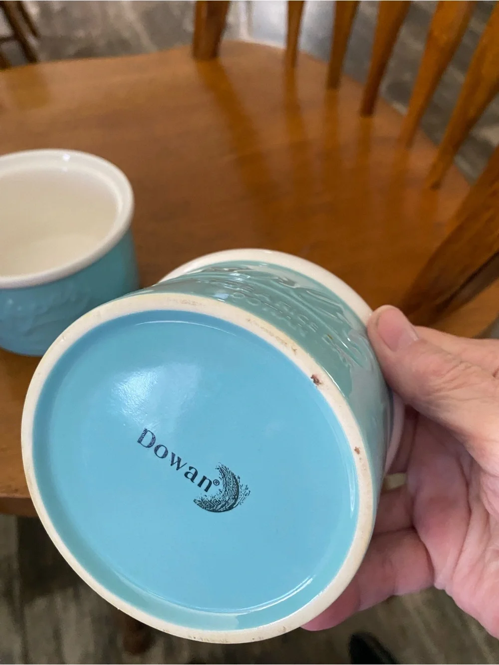 Ceramic Salt & Pepper Jar Set in Light Aqua